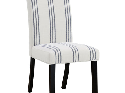 Draper - Upholstered Dining Chair (Set of 2) With Vertical Stripes - Beige