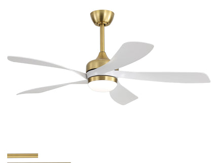 52" Indoor Ceiling Fan With 3 Color Dimmable LED Light Blades, Reversible DC Motor, Remote Control