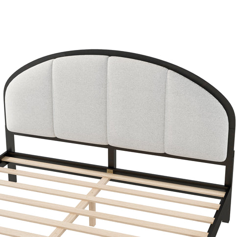 Elegant Modern Upholstered Platform Bed Frame