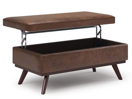 Owen - Lift Top Large Coffee Table Storage Ottoman, Mid Century Style