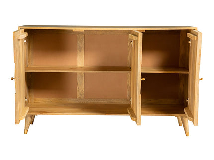 Austin - 3 Door Accent Cabinet With Tapered Legs - Natural