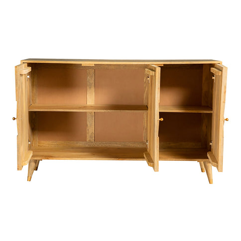 Austin - 3 Door Accent Cabinet With Tapered Legs - Natural