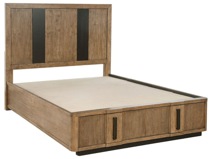 Moraga - 4 Piece Queen Bedroom Set With Fluted Headboard - Ash Brown