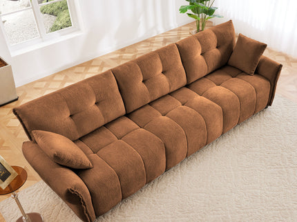 Modern Sofa & Pillows, Textured Cover, High Rebound Cushions