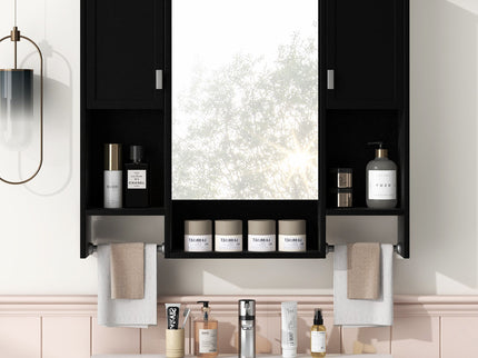 Wall Mounted Bathroom Storage Cabinet With Mirror, Medicine Cabinet With Towel Bar