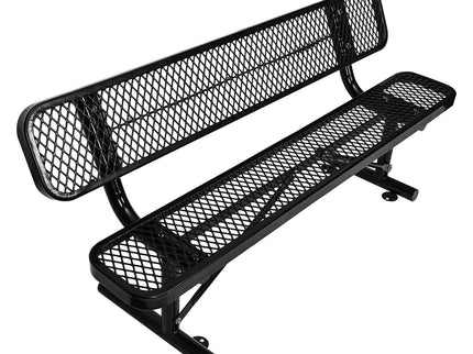 Outdoor Steel Bench With Backrest