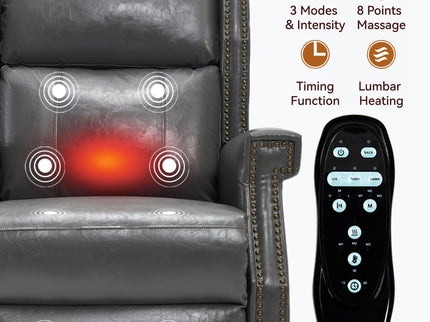Manual Recliner Chair  With Heavy Duty Motion Mechanism, 8 Vibrating Nodes And 3 Massage Modes For Living Room