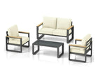 Beige / 4 Pc. Loveseat, 2 Chairs, Coffee Table