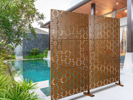 Outdoor & Indoor Metal Privacy Freestanding Decorative Screen
