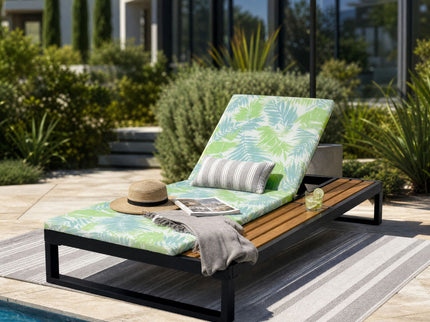 Chaise Lounge Set, 5 Position Adjustable, Flat Side Surface Storage