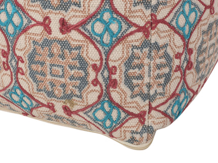 Amelia - Handcrafted Fabric Pouf, Rustic Elegance - Multicolored
