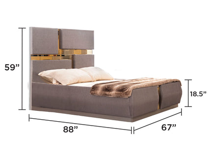 Lorenzo - Queen Size Tufted Upholstered Bed - Gray
