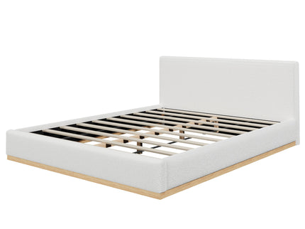Queen Upholstered Bed - Natural / White