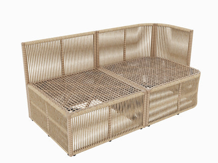 Outdoor Modular Conversation Sofa With Cushions And Coffee Table - Beige
