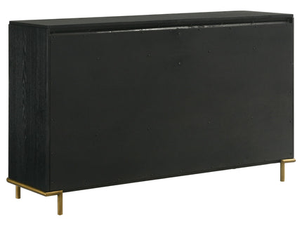 Anser - 5 Piece Eastern King Bedroom Set - Black / Natural