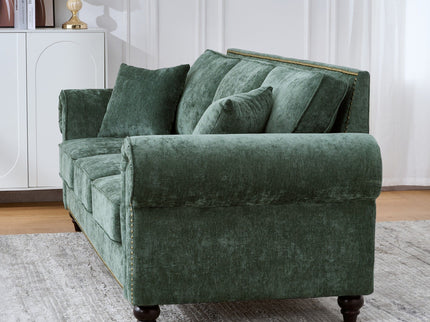 Modern 3 And 2 Seater Sofa With Rolled Arms, Tufted Upholstered Couch