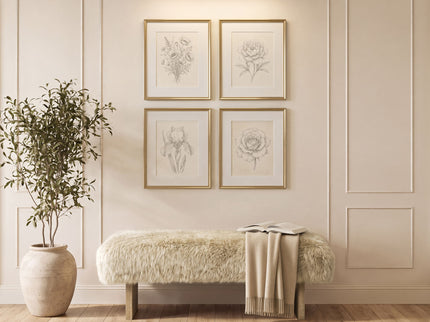 Leda - Sheepskin Fur Rectangular Accent Bench - Natural Blonde
