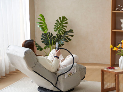 Adjustable Swivel Lounge Chair With 360 Degree Rotating Seat And Headrest Support