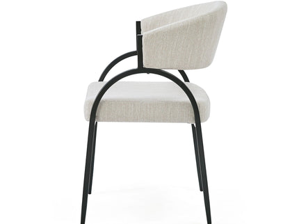 Contemporary Upholstered Dining Chairs With Metal Legs (Set of 2)