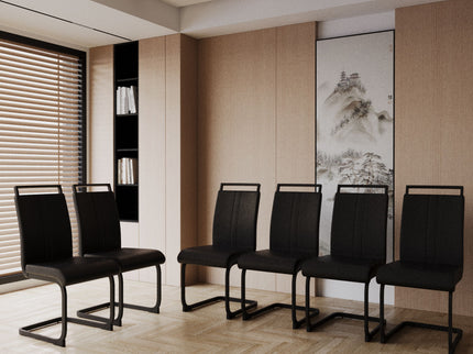 Modern Dining Chairs With High Back Upholstered Design Metal Legs