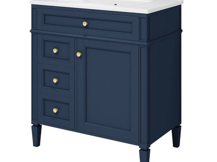 Bathroom Vanity With Top Sink, Storage Cabinet With 2 Drawers, Tip Out Drawer