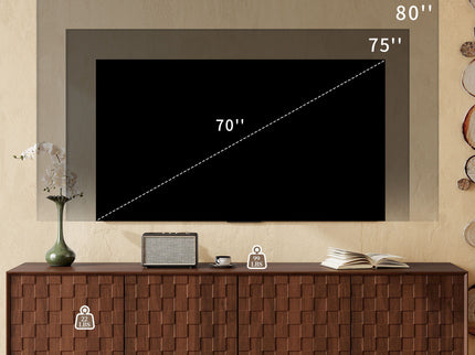 TV Stand With Soft Closing Hinges And Cable Management - Walnut