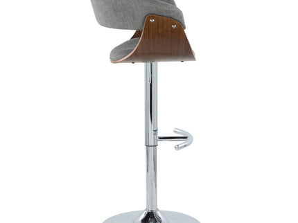 Vintage Mod - Mid Century Modern Adjustable Height Barstool With Swivel With Rounded T Footrest (Set of 2)