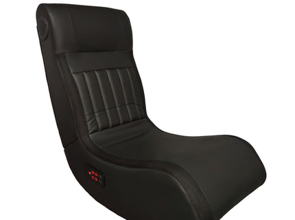 Foldable Gaming Chair With Onboard Speakers, LED Strip Lighting, Bluetooth, Vibration Massage, USB Charging Port - Black