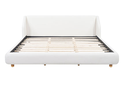 Modern Upholstered Bed Frame With Wingback Headboard