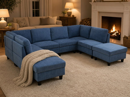 8 Piece Modular U - Shape Sectional Sofa