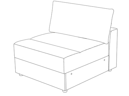 Armless Chair With Design For Living Room - Dark Green