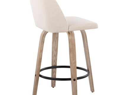 Toriano - Contemporary Fixed-Height Counter Stool & Swivel With Round Footrest (Set of 2)