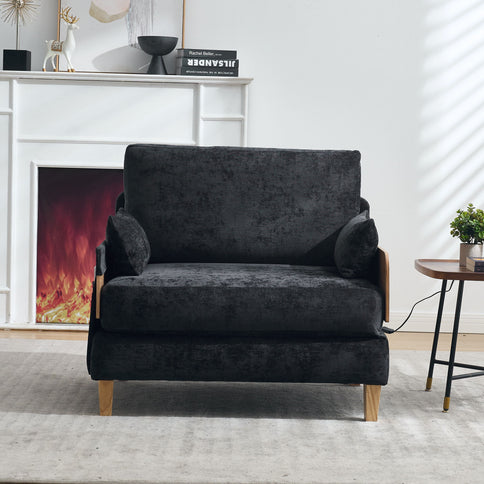 Mid Century Modern Foldable Sofa Bed, 3 In 1 Convertible Sleeper With 3 Pillows