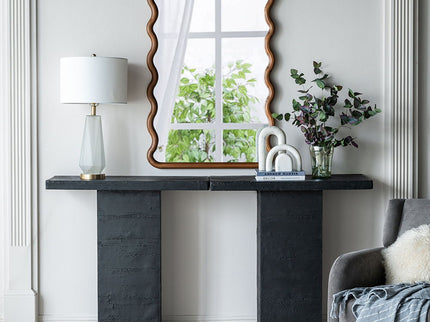 Wood Mirror With Unique Frame - Brown