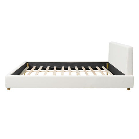 Upholstered Platform Bed Frame With Thick Headboard