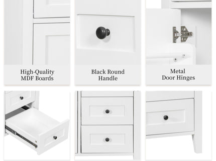 Bathroom Vanity With Sink, Cabinet With 3 Drawers And Adjustable Shelf