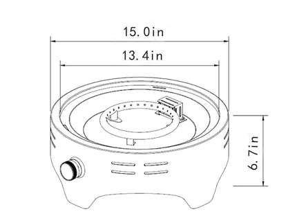 Propane Tabletop Gas Fire Pit, 40000 Btu Round For Outdoor - Black