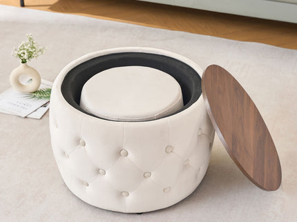 Nesting Ottomans 2 Piece With Tray, 4 In 1 Function