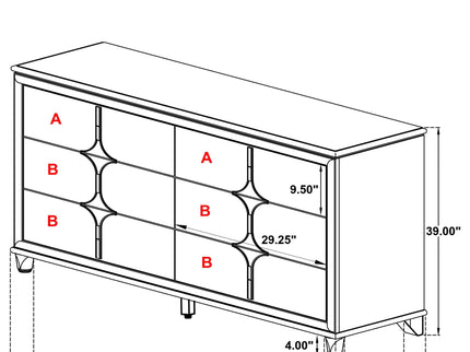 Gwendolyn - 6 Drawer Dresser Cabinet - White