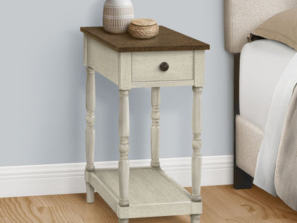 Accent End Table, 2 Tier, Storage Drawer, Traditional Stylish Design