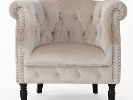 Celestialis - Upholstered Club Chair With Tub Design And Rolled Recessed Armrests