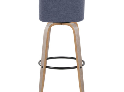 Toriano - Fixed Height Contemporary Barstool With Swivel With Round Footrest (Set of 2)