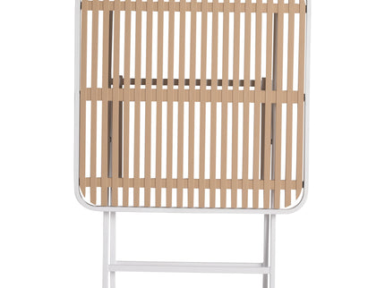 Modern Folding Square Table, Water Proof And Wear Resistant - Apricot / White