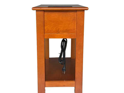 End Table With Drawer And Shelf For Living Room - Walnut