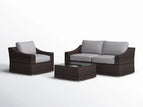 Dark Brown / 3 Pc. Stationary Sofa, Chair, Table