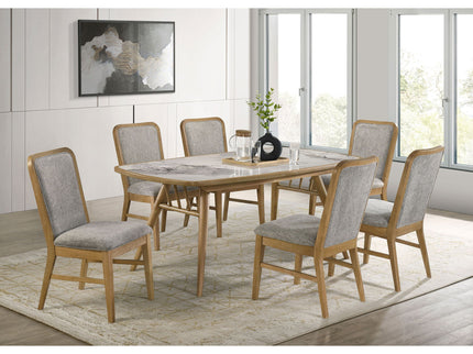 Teleli - 7 Piece Dining Set - Natural / Gray