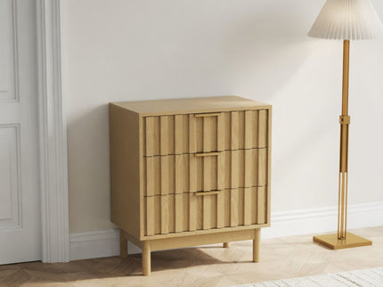 Fluted 3 Drawer Dresser