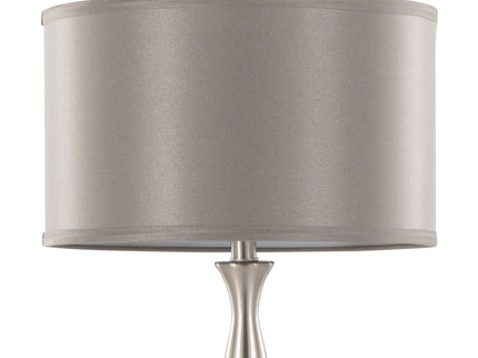 Joan - Contemporary Table Lamp (Set of 2) - Nickel / Gray Satin