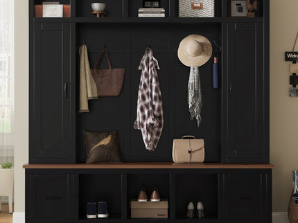 Hall Tree With Storage Bench, Entryway Coat Rack With Hooks