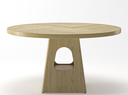 Farmhouse Round Dining Table With Storage Base